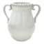 Honeybloom White Ceramic Vase with Handles, 6"