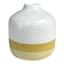 Honeybloom White & Yellow Ceramic Vase, 3"
