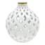 White Cutout Ceramic Vase, 9"