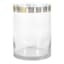 Providenc Greek Key Clear Glass Cylinder Vase, Large