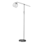 Glass & Silver Task Floor Lamp with Seeded Glass Shade, 59"