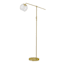 Glass & Brass Task Floor Lamp with Seeded Glass Shade, 59"