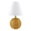 Honeybloom Natural Rattan Round Accent Lamp With Shade, 16"