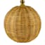 Honeybloom Natural Rattan Round Accent Lamp With Shade, 16"