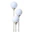 Brass 3-Light Floor Lamp with Frosted Glass Shades, 60"