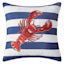 Providence Lobster Striped Square Outdoor Throw Pillow, 16"