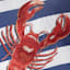 Providence Lobster Striped Square Outdoor Throw Pillow, 16"