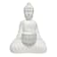 Found & Fable White Ceramic Buddha Candle Holder, 6.5"