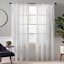 White Pinstriped Sheer Curtain Panel, 63"