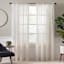 Natural Pinstriped Sheer Curtain Panel, 63"
