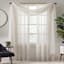 Natural Pinstriped Sheer Curtain Panel, 63"