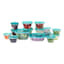 30-Piece Plastic Food Storage Container Set, Aqua