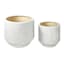 Laila Ali White Speckled Modern Tapered Ceramic Pot, 11"