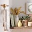 Honeybloom Brown Grass in White Ceramic Pot, 22"