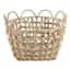 Grace Mitchell Braided Water Hyacinth Basket with Scalloped Edge, Medium
