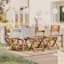 (E456) Honeybloom Lester Natural Striped Outdoor Area Rug, 5x7