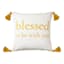 Honeybloom Yellow Blessed to Be with You Embroidered Throw Pillow with Tassels, 20"