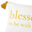 Honeybloom Yellow Blessed to Be with You Embroidered Throw Pillow with Tassels, 20"