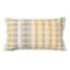 Honeybloom Neutral & Yellow Plaid Woven Throw Pillow with Fringe, 14x24