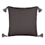 Found & Fable Black Quilted Throw Pillow with Tassels, 20"