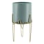 Sand Teal Gold Metal Deco Planter Stand, Medium