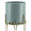 Sand Teal Gold Metal Deco Planter Stand, Medium