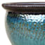 Smoky Mountain Ocean Blue Ceramic Outdoor Planter, Medium