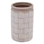 Tan & Ivory Print Ceramic Cylinder Vase, 5"
