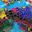 Blue & Red Mosaic Glass Garden Gazing Ball, 10"