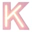 Tiny Dreamers 6" Pink LED Monogram Letter, K