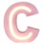 Tiny Dreamers 6" Pink LED Monogram Letter, C