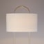 Laila Ali Silver Oval Metal & Marble Base Floor Lamp with White Fabric Drum Shade, 60"