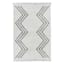 (C186) Found & Fable White & Black Chevron Shag Area Rug, 5x7