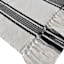 (D551) Honeybloom Flatweave Ivory & Black Striped Area Rug, 5x7