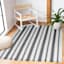 (D551) Honeybloom Flatweave Ivory & Black Striped Area Rug, 5x7