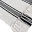 (D551) Honeybloom Flatweave Ivory & Black Striped Area Rug, 8x10