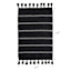 (D582) Honeybloom Black Striped Woven Accent Rug, 2x4
