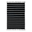 (D582) Honeybloom Black Striped Woven Area Rug, 5x7
