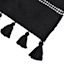 (D582) Honeybloom Black Striped Woven Area Rug, 5x7