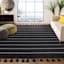(D582) Honeybloom Black Striped Woven Area Rug, 8x10