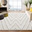 (B813) Ivory Diamond Tufted Shag Area Rug, 8x10