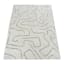 (C189) Crosby St. Ivory Geometric Shag Area Rug, 5x7