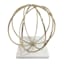 Gold Wire Orb Pedestal with Marble Base