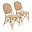 Set of 2 Indah Rattan Bistro Dining Chairs
