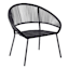 Round Wicker Outdoor Lounge Chair, Black