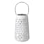 Sunny Club White Metal Cutout LED Lantern, 10"