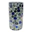 Ty Pennington Blue Pebble Mosaic Glass Vase, 8"