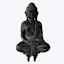 Grey Buddha Figurine, 16"