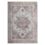 (D448) Found & Fable Chenille Printed Vintage Look Blue Medallion Area Rug, 5x7