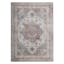 (D448) Found & Fable Chenille Printed Vintage Look Blue Medallion Area Rug, 8x10